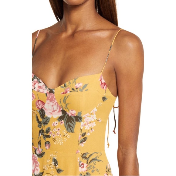 Reformation Juliette High Slit Sweetheart Neckline Floral Midi Dress In Angelica - Picture 6 of 16
